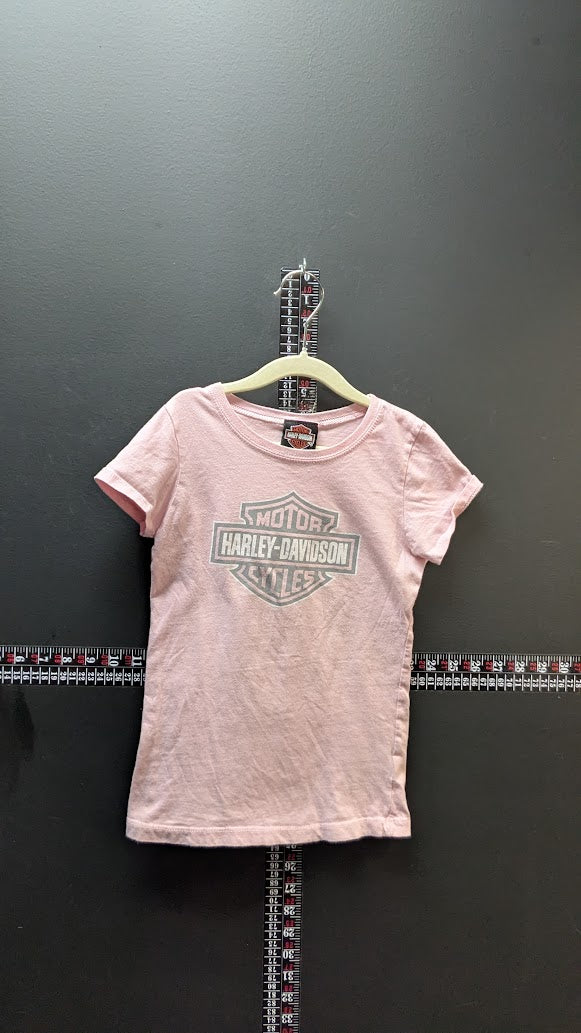 Harley Davidson Girls Pink T Shirt Youth Medium 7/8 Stampede Burleson Texas