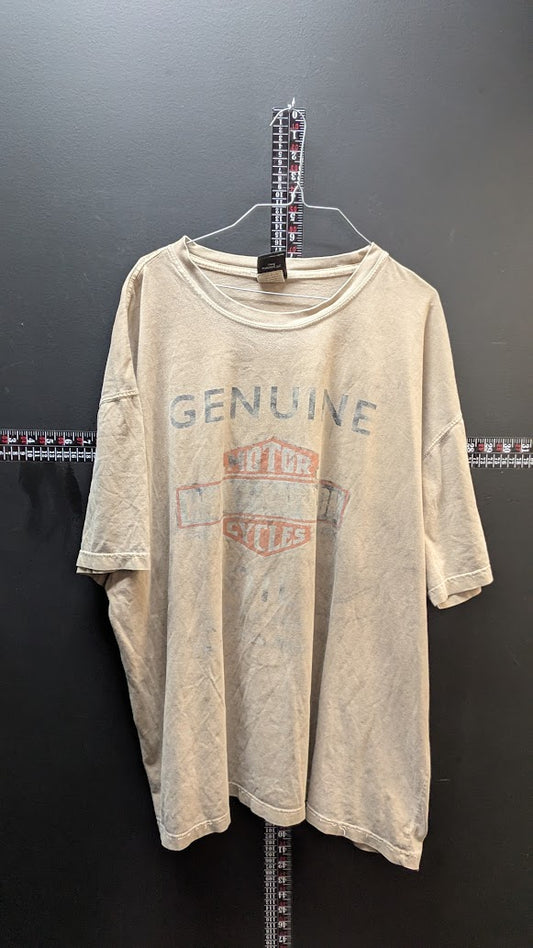 Harley Davidson Aruba Distressed Fade T Shirt Mens 3XL Beige Tropical Biker Tee