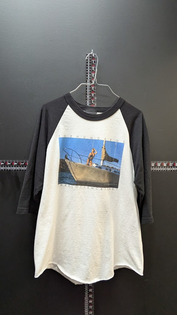 The Hundreds Charlotte McKinney Raglan Shirt 3/4 Sleeve Graphic Tee Size Large
