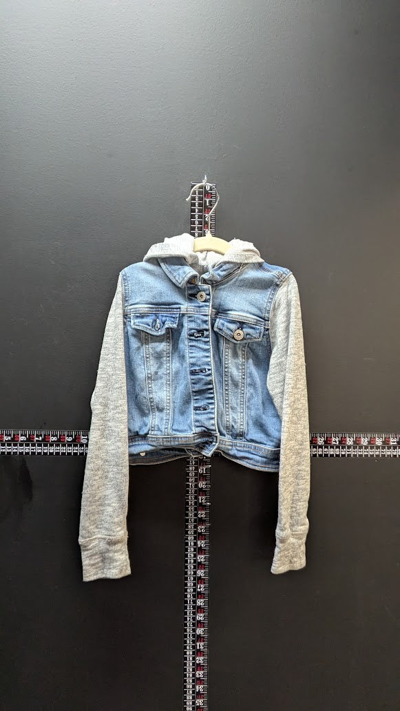 Cat & Jack Girls Denim Jacket Hoodie Combo Size S 6/6X Jean Jacket