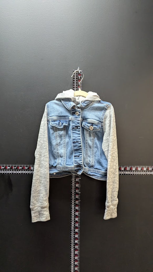 Cat & Jack Girls Denim Jacket Hoodie Combo Size S 6/6X Jean Jacket