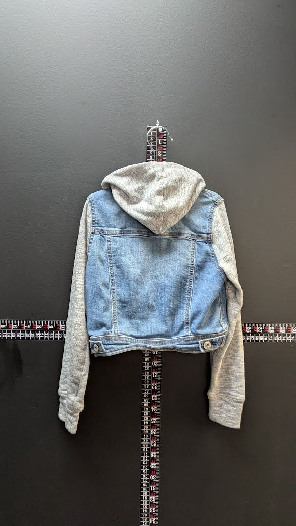 Cat & Jack Girls Denim Jacket Hoodie Combo Size S 6/6X Jean Jacket