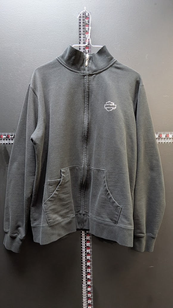 Harley-Davidson Full Zip Sweatshirt Jacket Black Rhinestone Eagle Women’s XL