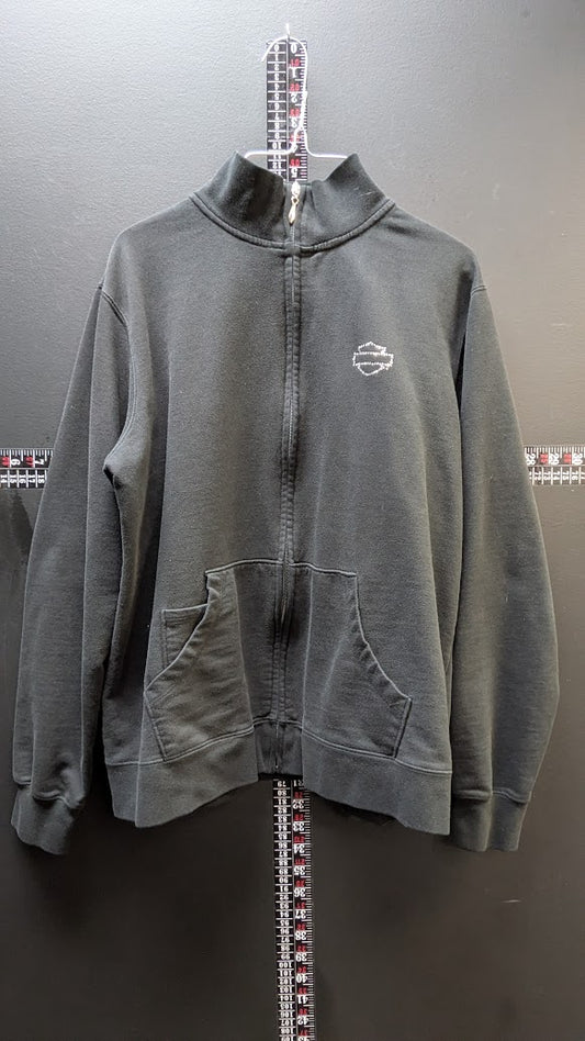 Harley-Davidson Full Zip Sweatshirt Jacket Black Rhinestone Eagle Women’s XL