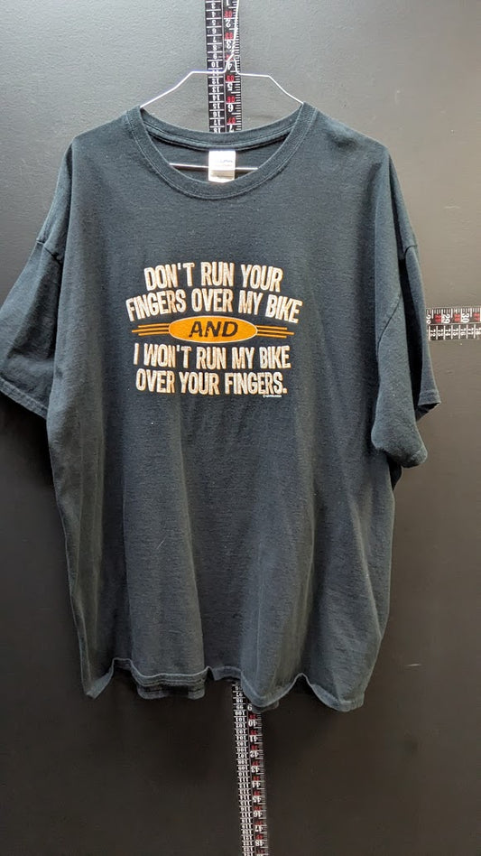 Funny Biker T-Shirt Don’t Run Your Fingers Over My Bike Black 2XL
