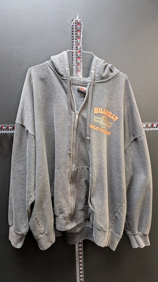 Harley-Davidson Hillbilly Harley Zip Hoodie Gatlinburg TN Gray 3XL