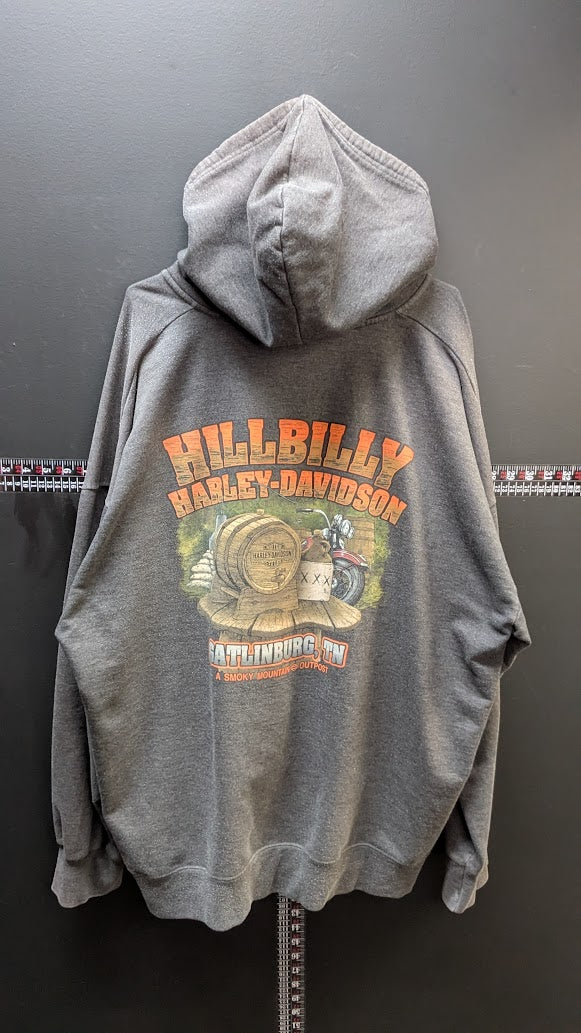 Harley-Davidson Hillbilly Harley Zip Hoodie Gatlinburg TN Gray 3XL
