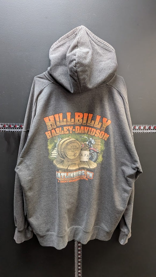 Harley-Davidson Hillbilly Harley Zip Hoodie Gatlinburg TN Gray 3XL