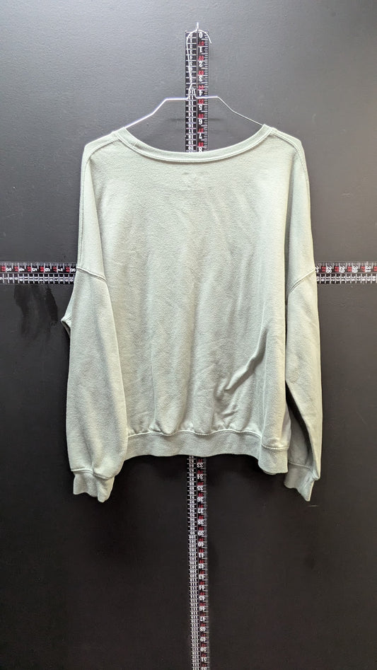 MTV Music Television Leopard Logo Pullover Sweatshirt Women’s XL Green Cozy Lounge Top