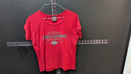 Vintage Harley-Davidson 105th Anniversary Women’s Red Burnout T-Shirt Daytona Beach FL Medium