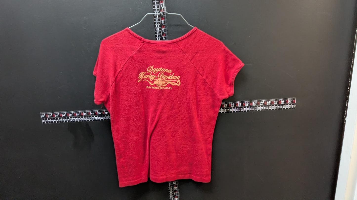 Vintage Harley-Davidson 105th Anniversary Women’s Red Burnout T-Shirt Daytona Beach FL Medium
