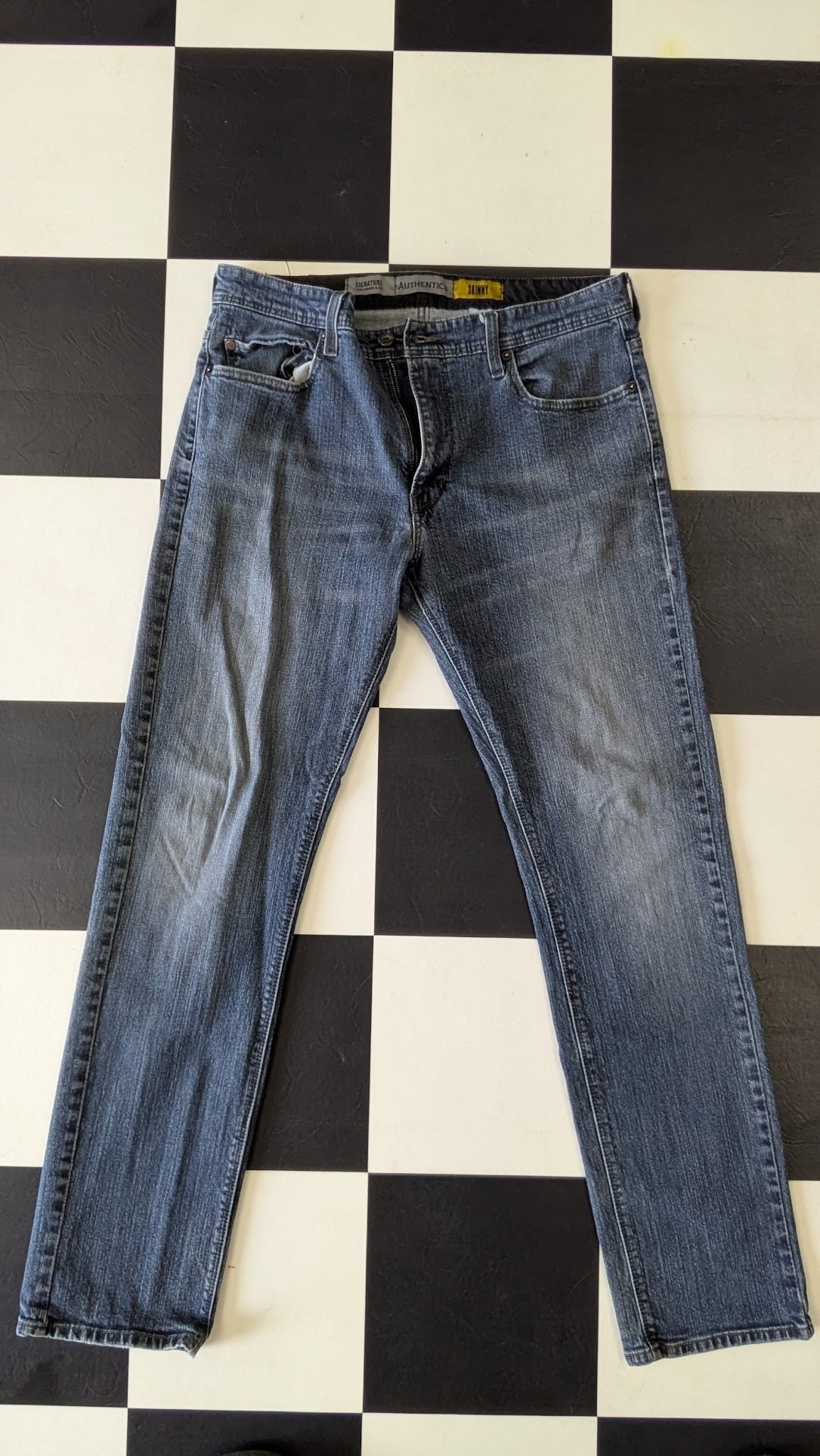 Levi Strauss Signature Authentics Skinny Jeans Men’s 36x32 Blue Denim Slim Fit