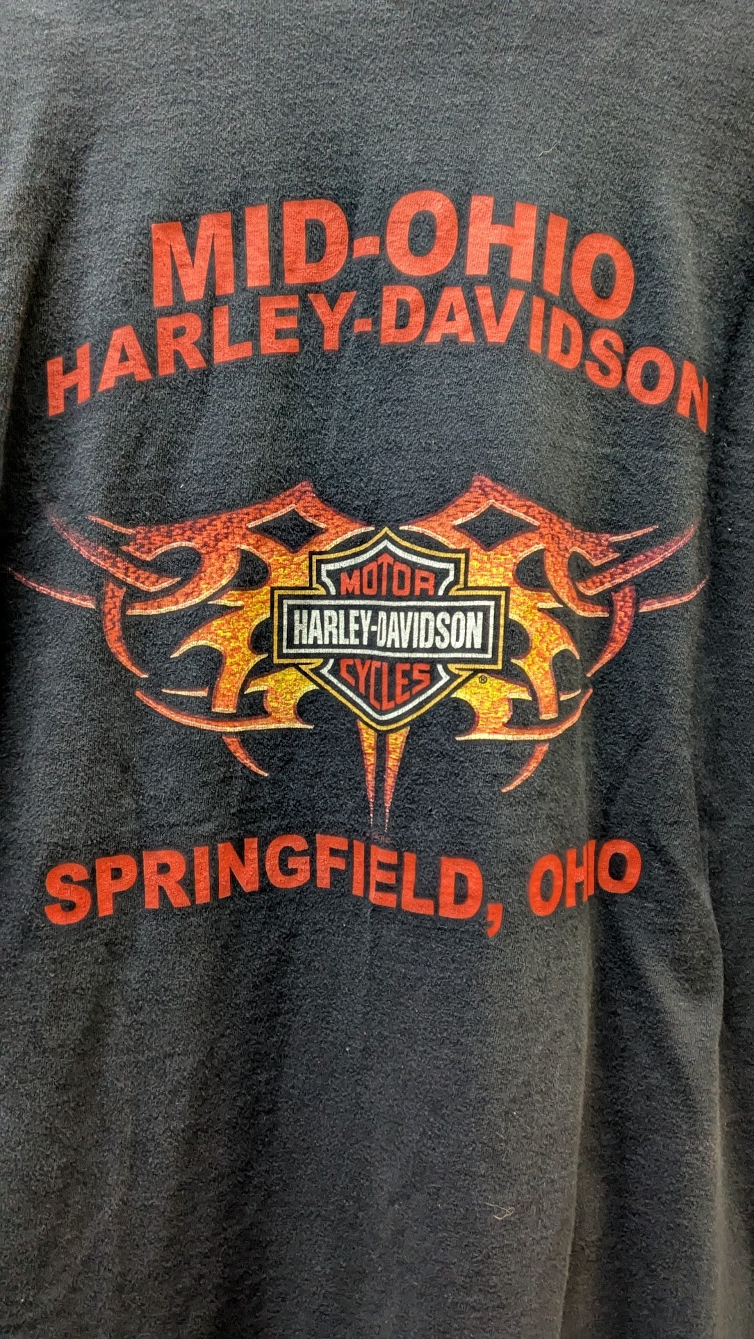 Harley-Davidson Mid-Ohio Springfield Ohio T-Shirt Black Graphic Tee Men’s Size Large