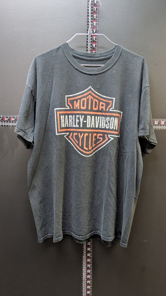 Harley-Davidson Bar & Shield Graphic T-Shirt Black Distressed Logo Tee Size XL
