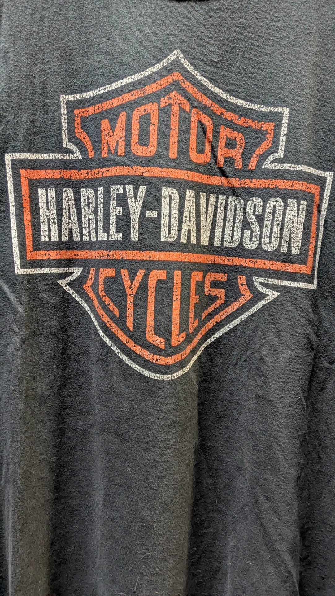 Harley-Davidson Bar & Shield Graphic T-Shirt Black Distressed Logo Tee Size XL