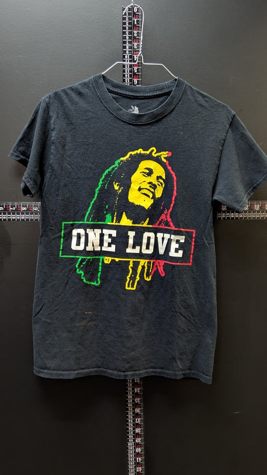 Bob Marley One Love T-Shirt Black Rasta Reggae Graphic Tee Adult Small