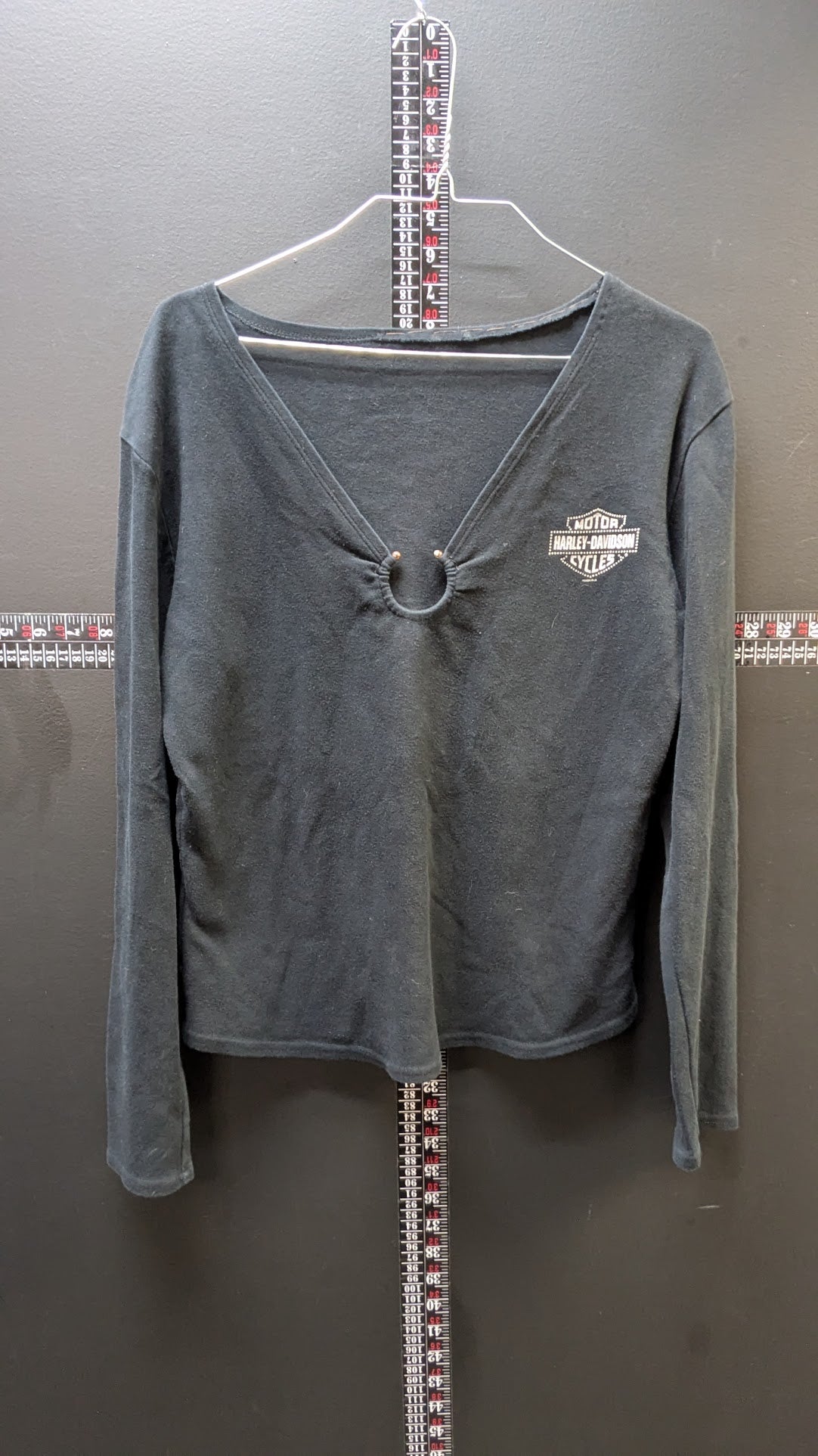 2004 Harley Davidson Signature Long Sleeve Shirt Womens Black Size Large