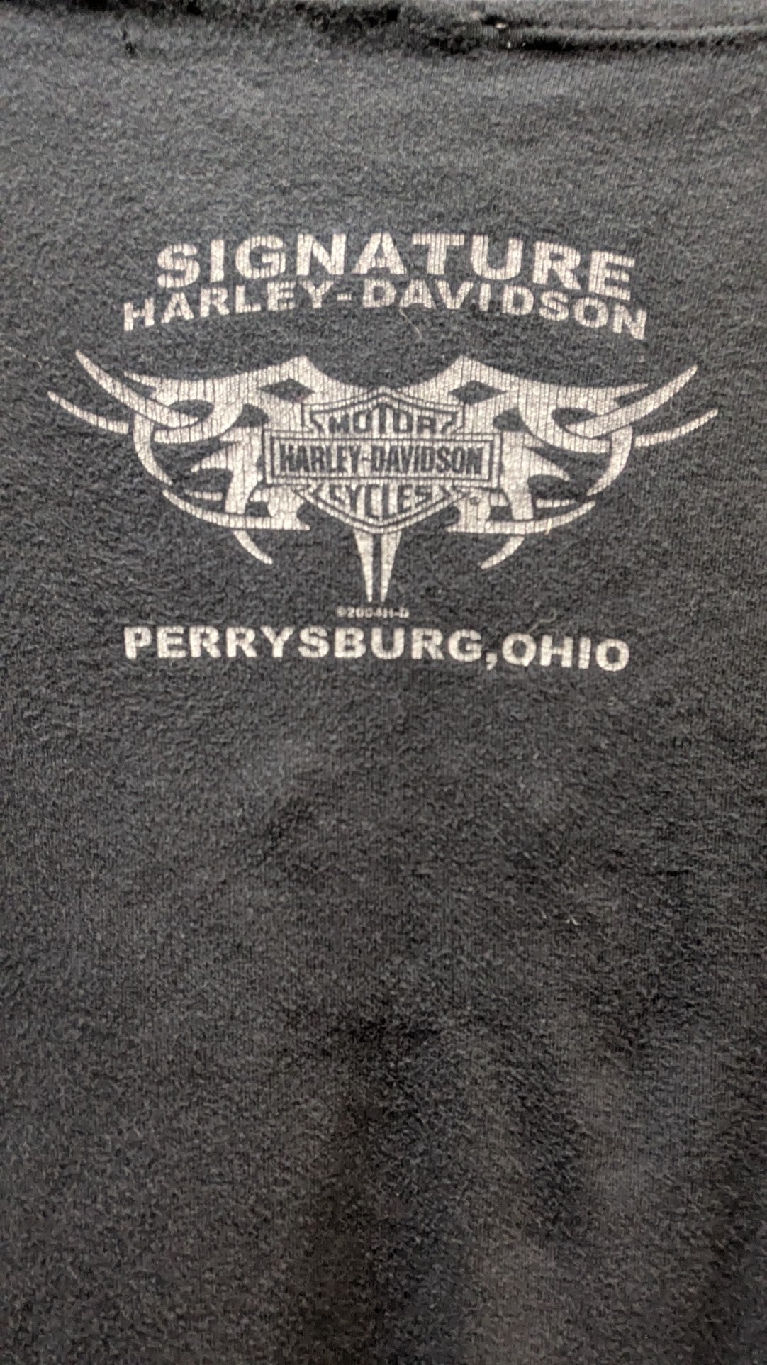 2004 Harley Davidson Signature Long Sleeve Shirt Womens Black Size Large