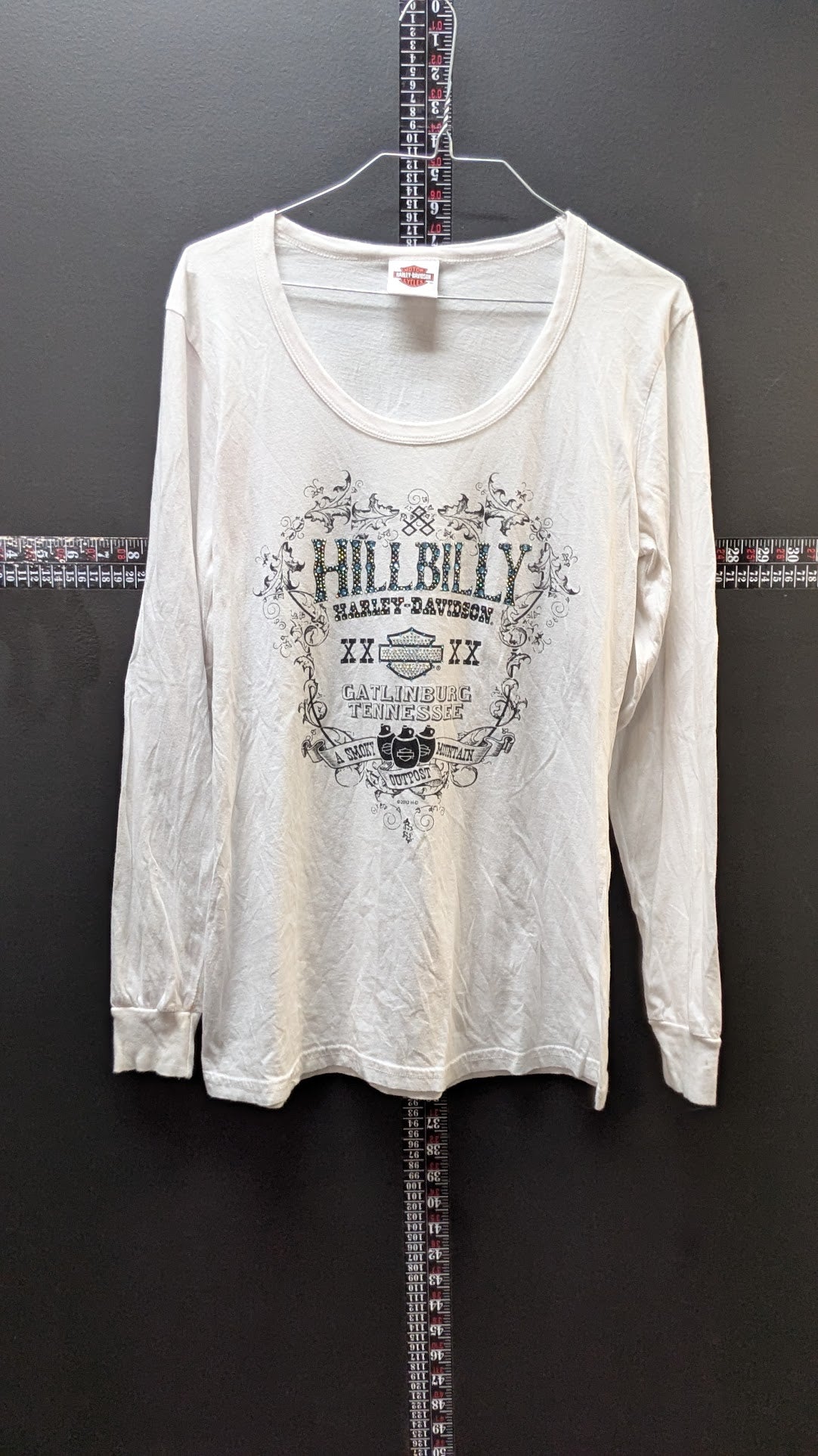 Harley Davidson Hillbilly Gatlinburg TN Womens Long Sleeve Shirt XL Bling