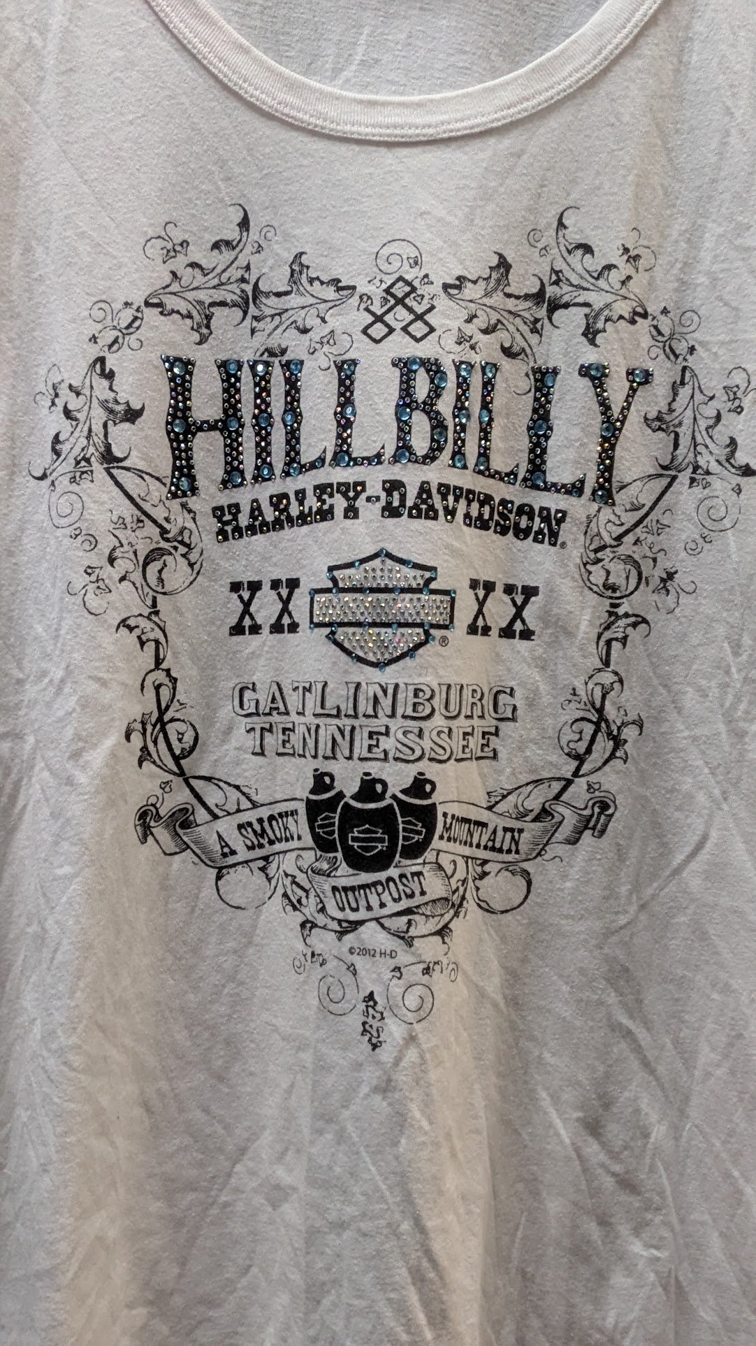 Harley Davidson Hillbilly Gatlinburg TN Womens Long Sleeve Shirt XL Bling