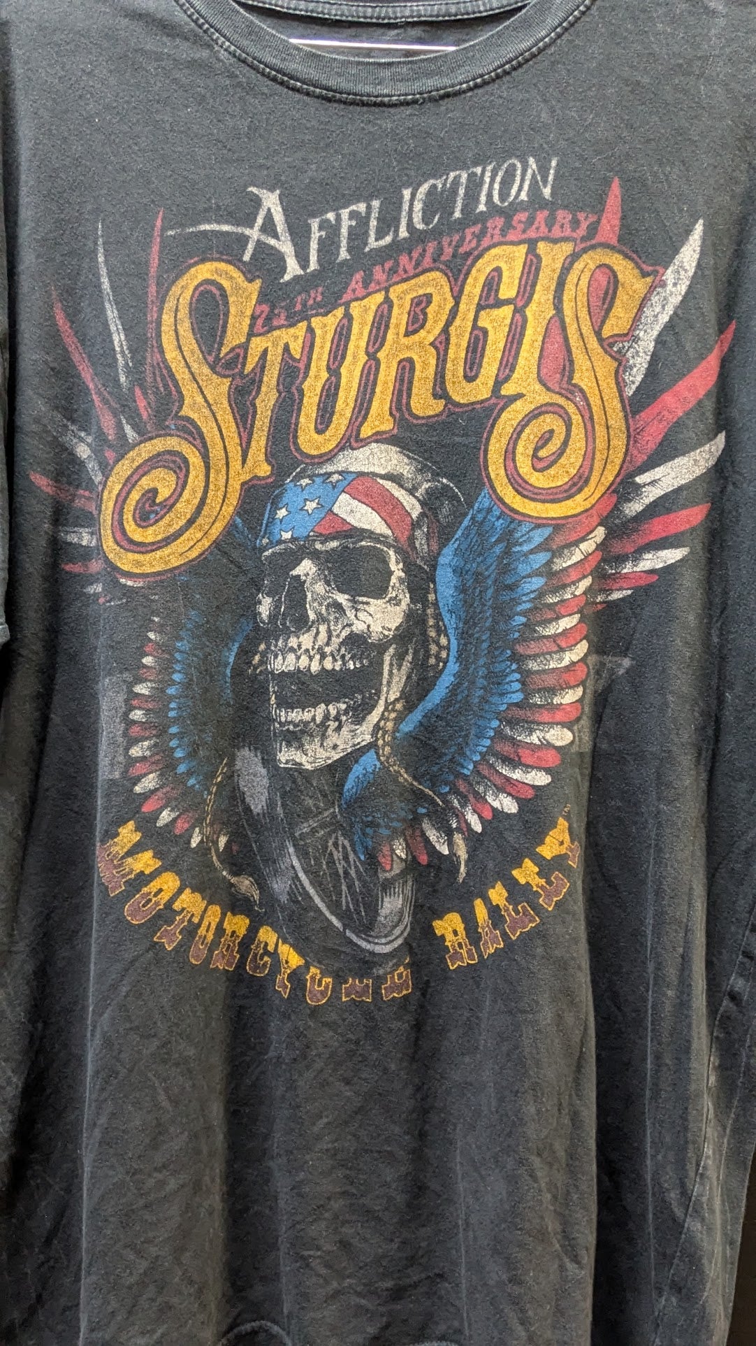 Affliction Sturgis 75th Anniversary Skull T Shirt Mens XL Motorcycle Rally
