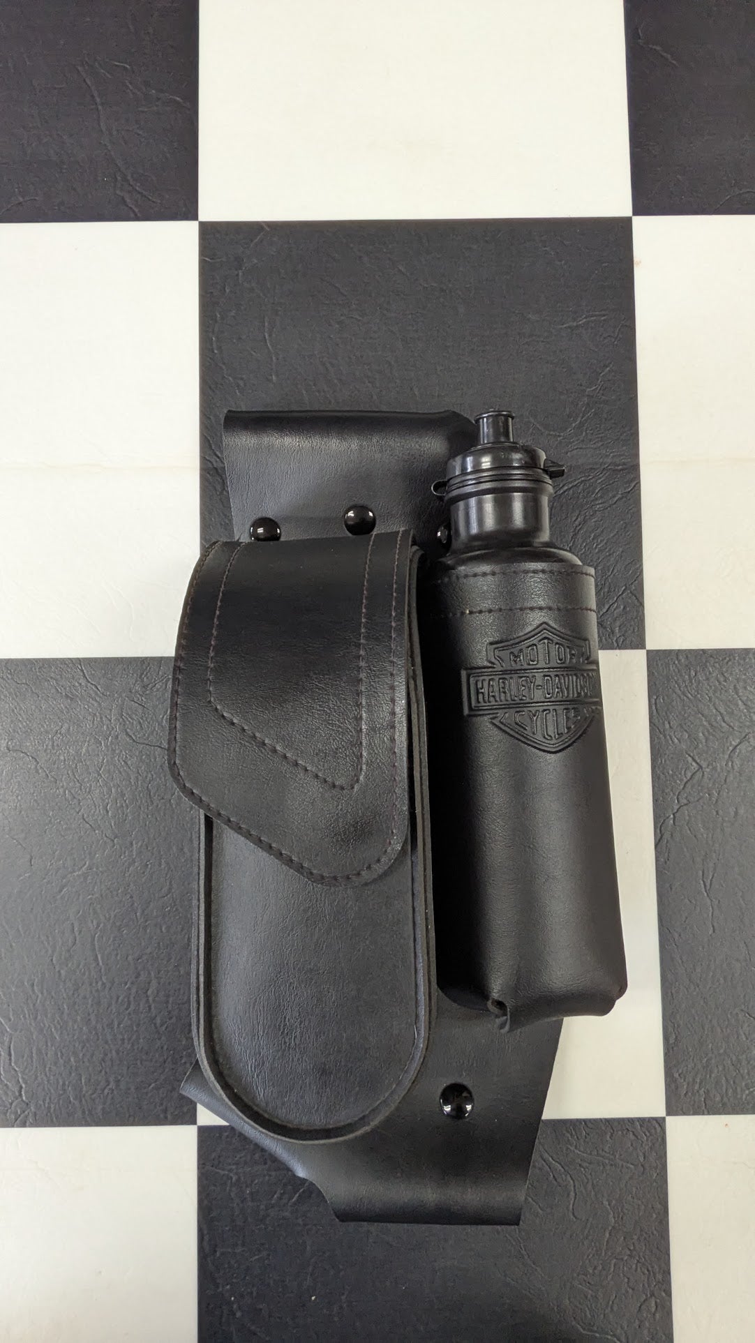 Harley Davidson Motorcycle Windshield Storage Pouch Water Bottle Holder Black