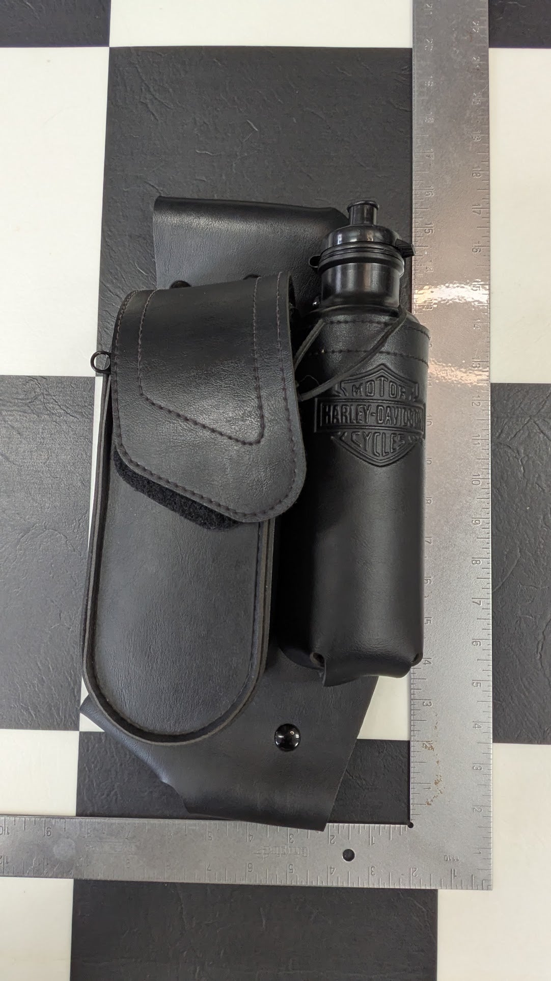 Harley Davidson Motorcycle Windshield Storage Pouch Water Bottle Holder Black