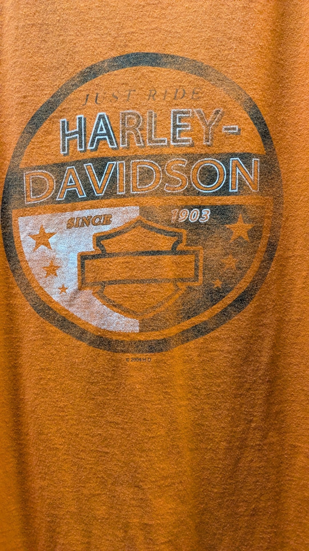 2004 Harley-Davidson Brighton MI Orange Tank Top Shirt Mens 2XL USA Made Biker
