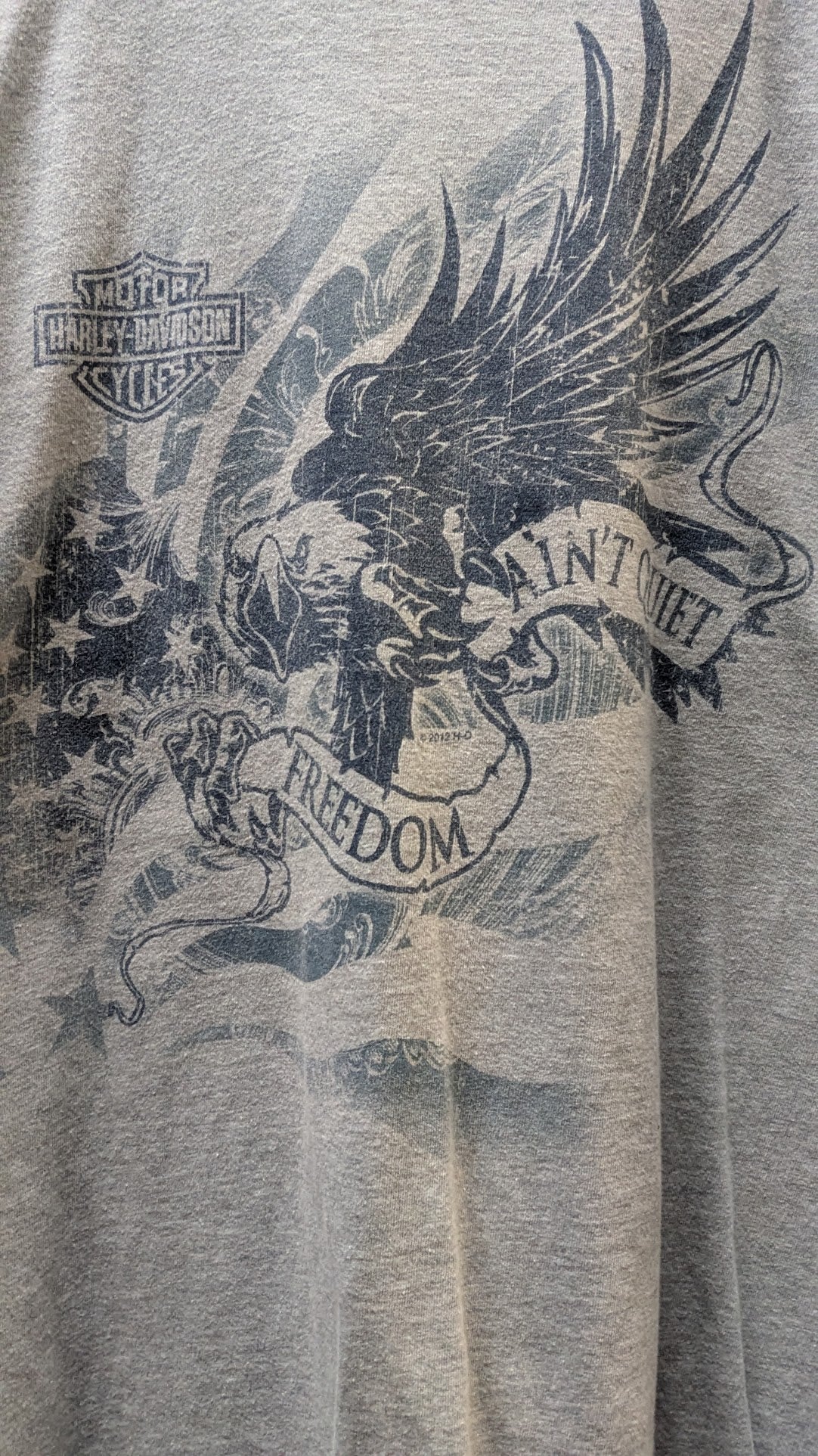 2012 Harley-Davidson Iron Valley Hanover PA Gray Eagle T-Shirt Mens 2XL