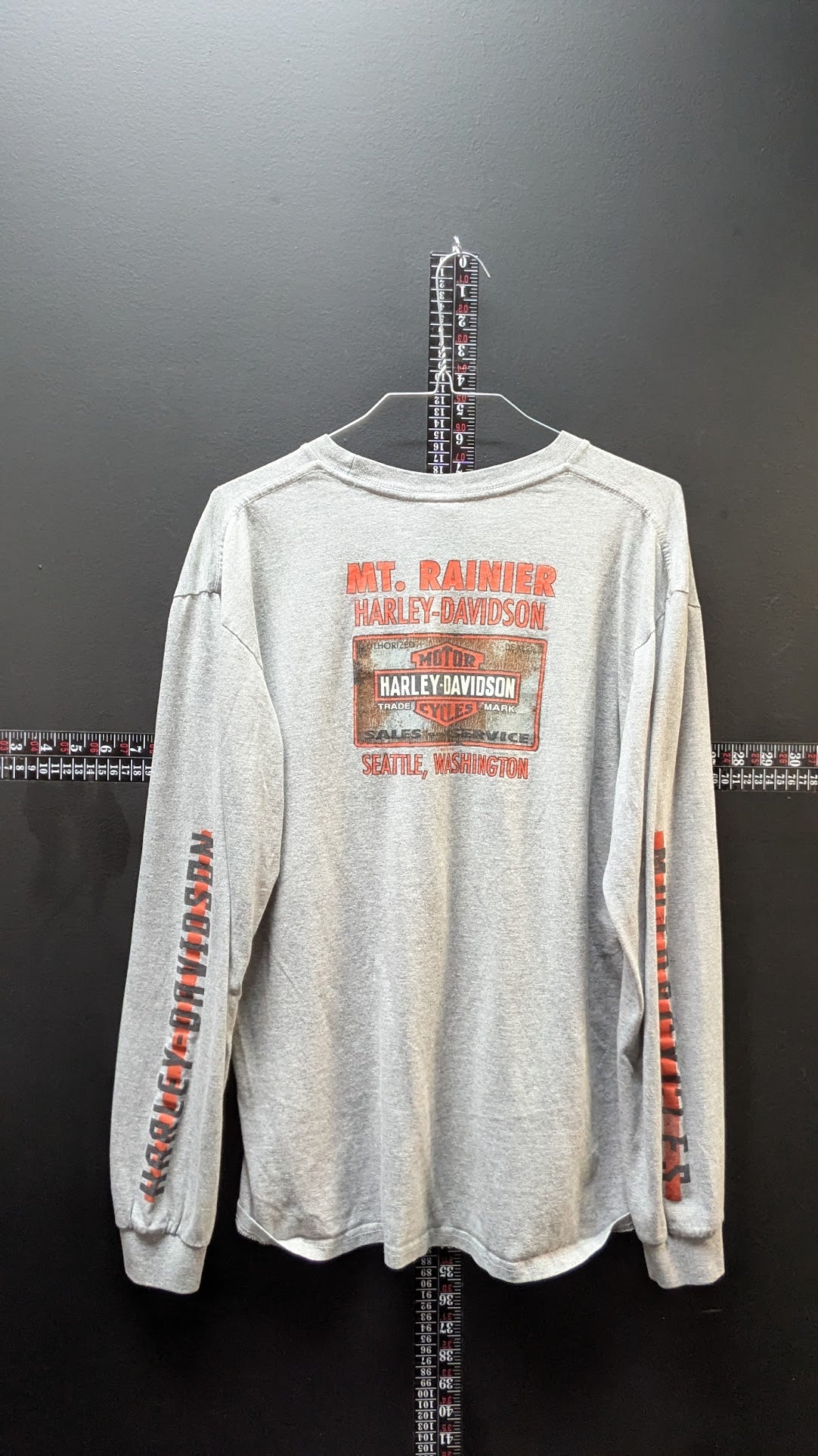 Harley-Davidson Mt Rainier Seattle WA Gray Pocket Long Sleeve T-Shirt Mens XL