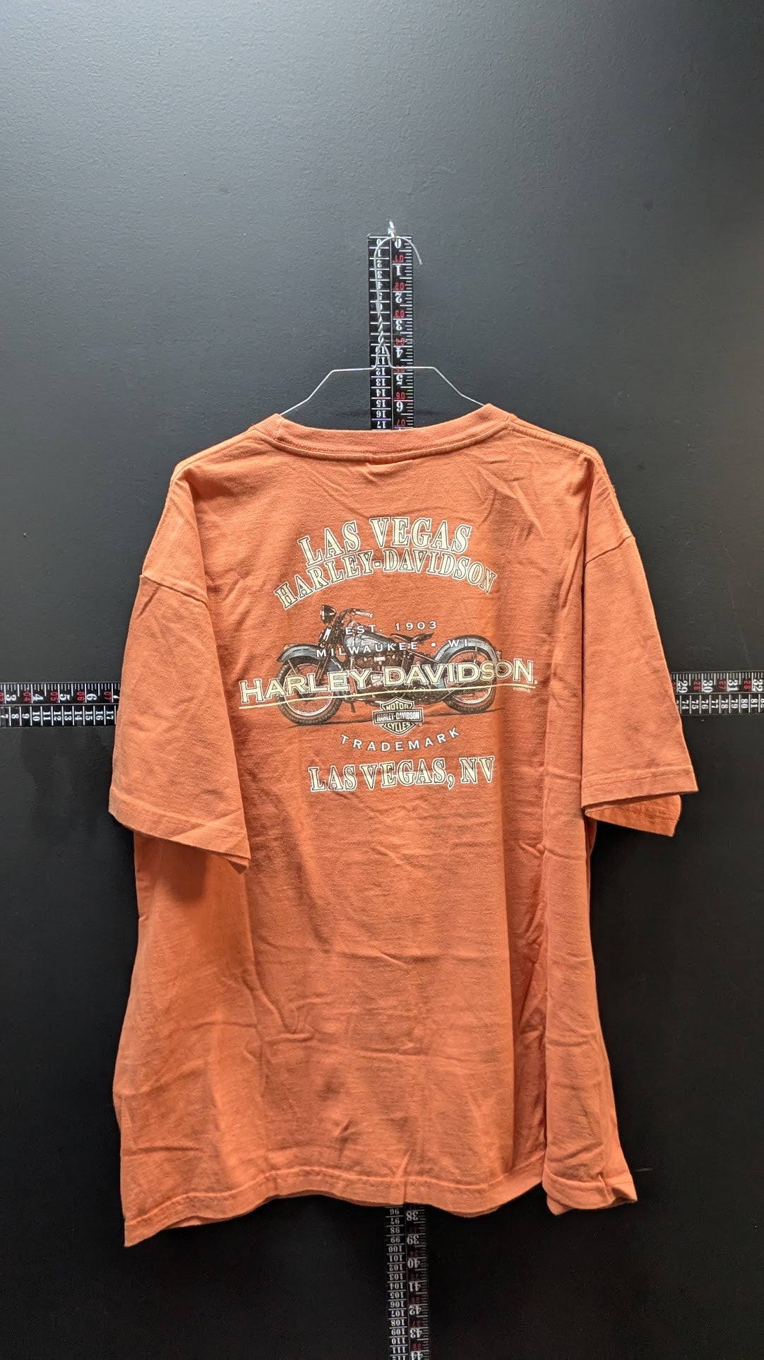 Harley Davidson Las Vegas NV T Shirt 2XL Orange Motorcycle Tee