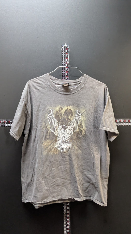 Harley Davidson Tampa Florida T Shirt XL Gray Eagle Graphic Biker Tee