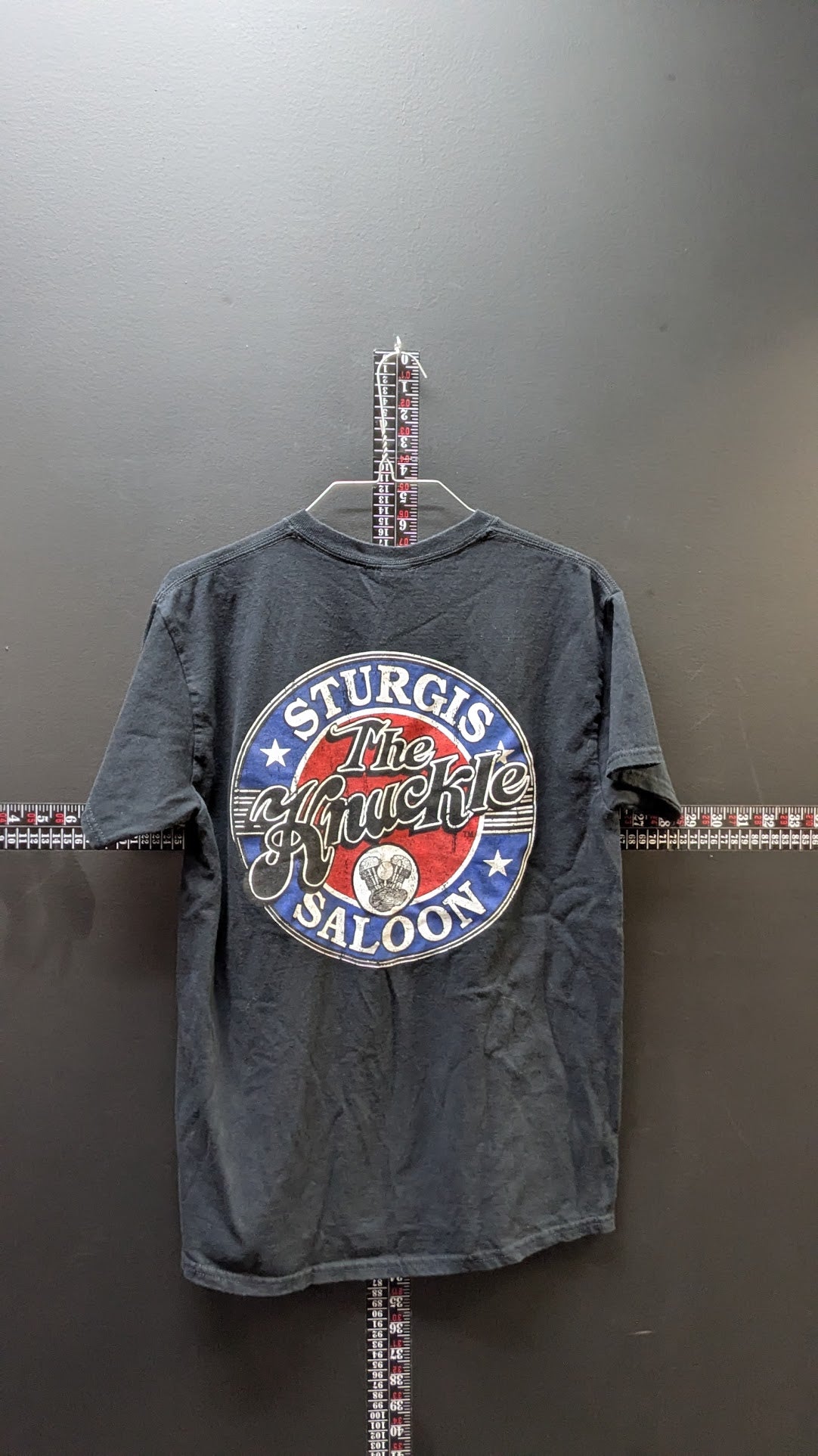 Sturgis Knuckle Saloon T Shirt Medium Black South Dakota Biker Motorcycle Tee