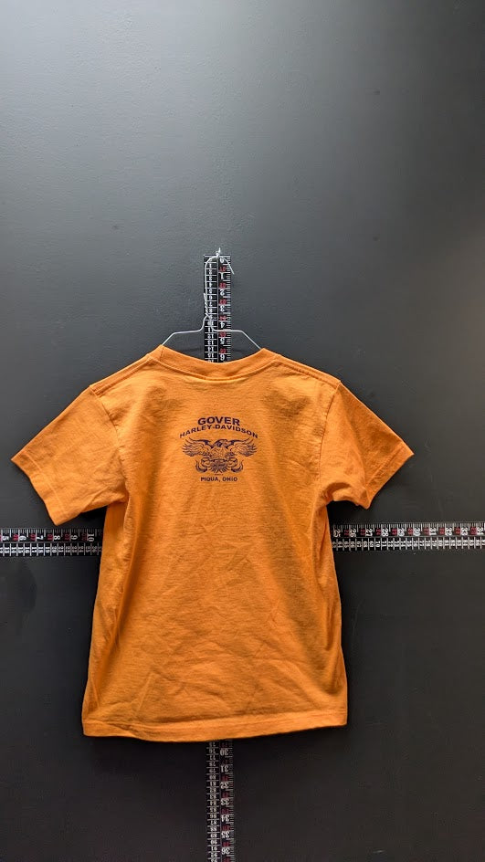 2007 Harley-Davidson Women’s T-Shirt Small Orange Glitter Graphic USA Made