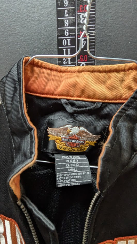 Harley-Davidson Women’s Riding Jacket Small Black Orange Mesh Motorcycle Jacket