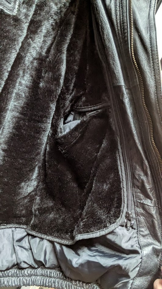 Leather Gallery Women’s Leather Jacket XS Black Full Zip Removable Liner
