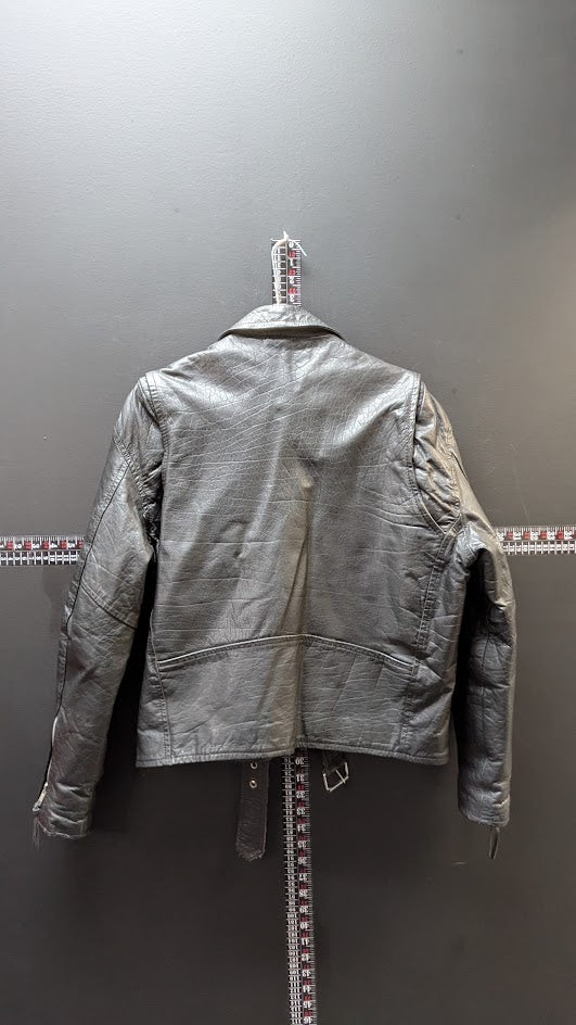 Leather Gallery Women’s Motorcycle Jacket Medium Black Leather Belted Moto