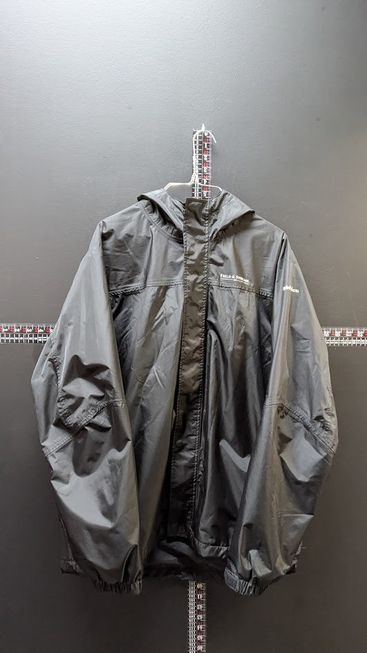 Field & Stream HydroUltra Men’s Rain Jacket Large Black Hooded Lightweight