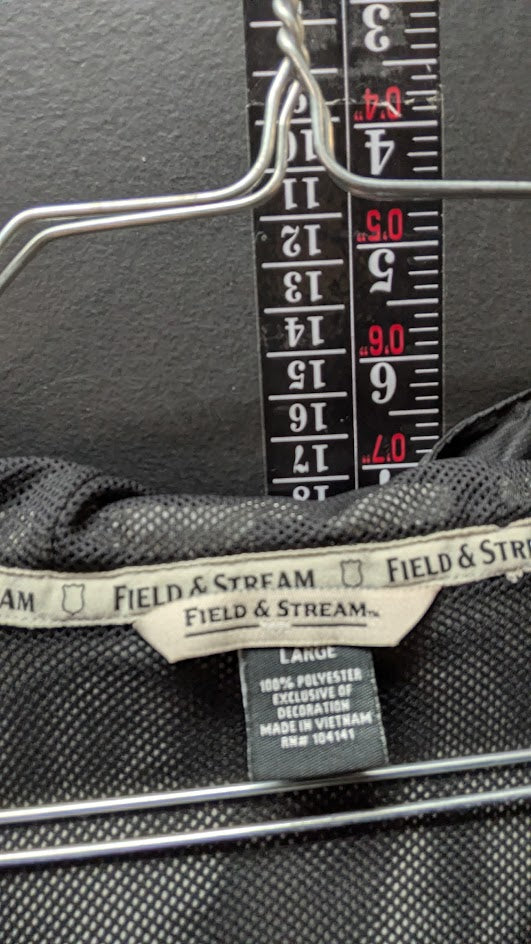 Field & Stream HydroUltra Men’s Rain Jacket Large Black Hooded Lightweight
