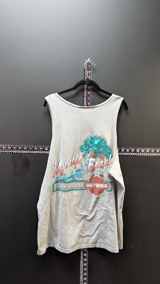 2016 Harley-Davidson Myrtle Beach Men’s Tank Top XL Gray Sleeveless