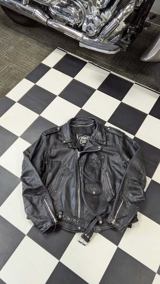 RST Genuine Leather Motorcycle Jacket Men’s Size 54 Black Biker Moto Riding Jacket