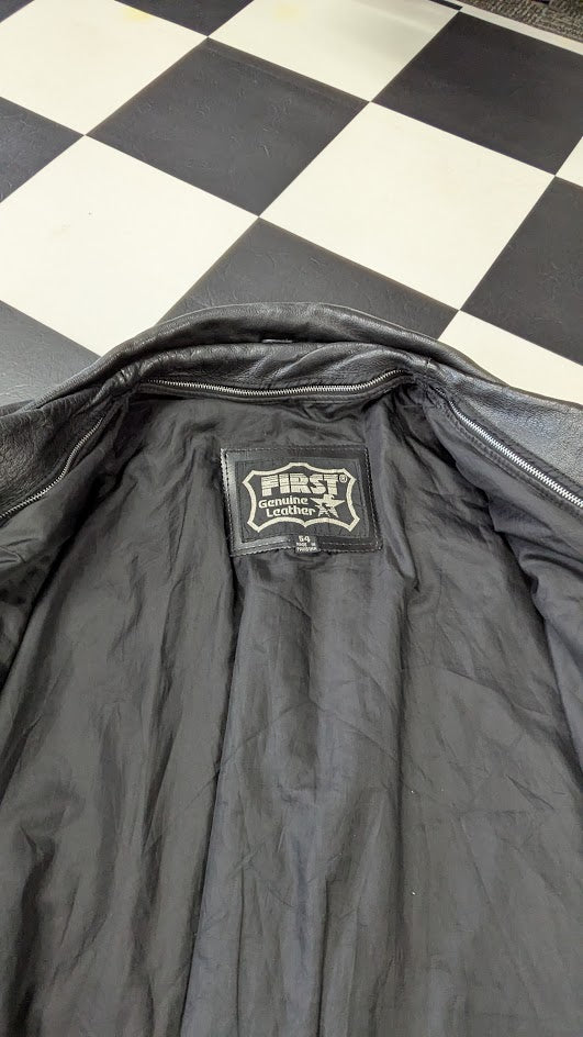 RST Genuine Leather Motorcycle Jacket Men’s Size 54 Black Biker Moto Riding Jacket