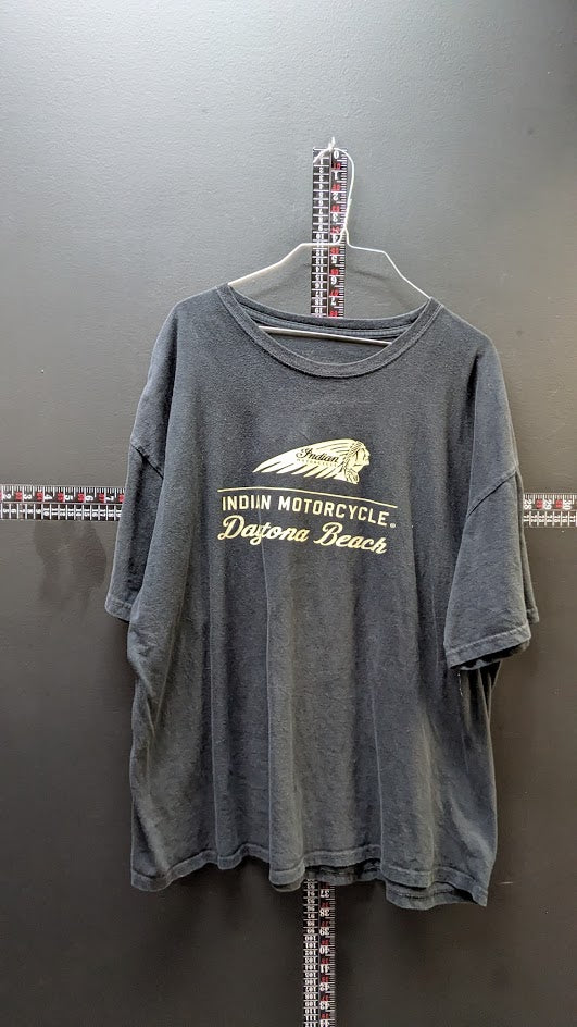 Indian Motorcycle Daytona Beach T Shirt Black Graphic Biker Tee XL