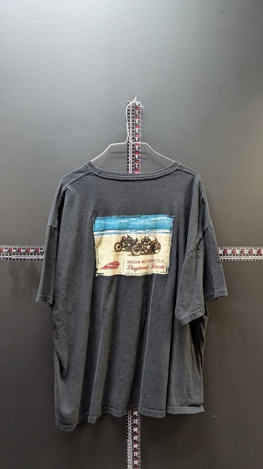 Indian Motorcycle Daytona Beach T Shirt Black Graphic Biker Tee XL