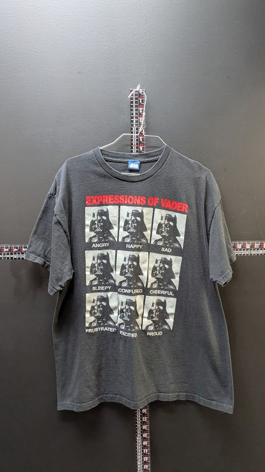 Star Wars Darth Vader Expressions T Shirt Black Graphic Tee Adult XL