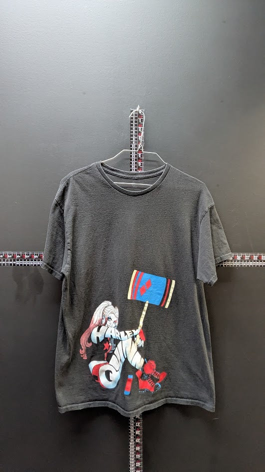 Harley Quinn DC Comics T Shirt Black Graphic Tee Womens Juniors Medium