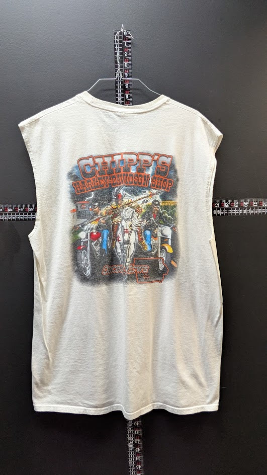 Vintage Harley Davidson Sleeveless T Shirt XL Chipp’s Iowa Biker Tee