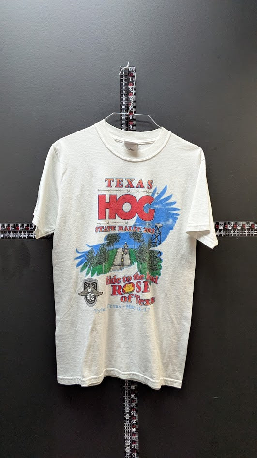 Texas HOG State Rally 2003 T Shirt P White Volunteer Harley Owners Group Tee