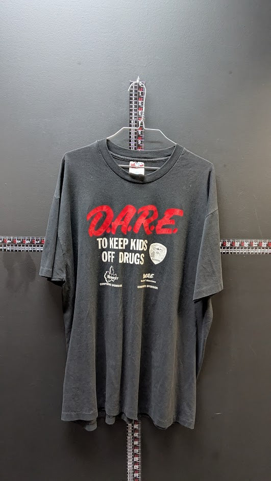 Vintage D.A.R.E. To Keep Kids Off Drugs T Shirt XL Black 90s Tee