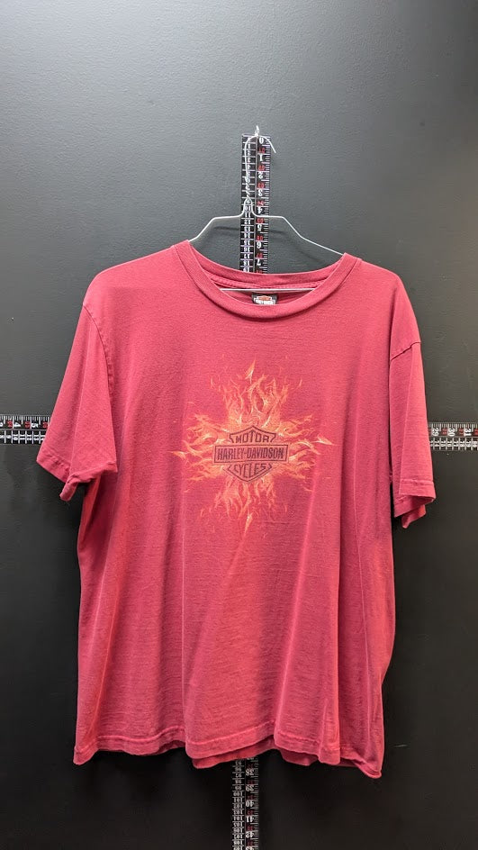 Harley Davidson Daytona Beach FL T Shirt XL Red Flame Logo Biker Tee